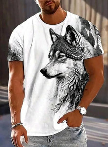 DRVP Printed Men Round Neck White T-Shirt