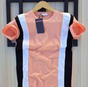 KASPY Colorblock Men Round Neck Pink T-Shirt