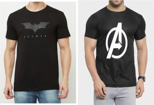 Meetri Graphic Print Men Round Neck Black T-Shirt