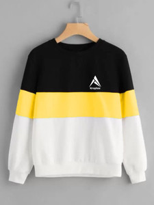 क्रोप्टी लड़के और लड़कियाँ Colorblock Cotton Blend Regular टी शर्ट