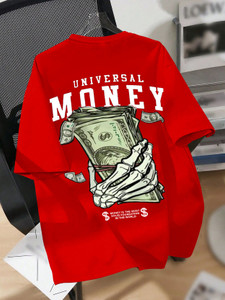 Beaumen Graphic Print Men Round Neck Red T-Shirt