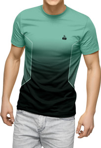 dhaari by unique creation Colorblock Men Round Neck Light Green, Black T-Shirt
