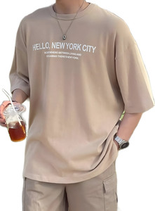 BRIGHTKRAFT Printed Men Beige T-Shirt - Image 5