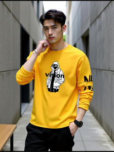 AXXITUDE Printed Men Yellow T-Shirt - Image 6