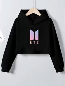Vylo Graphic Print Women Hooded Neck Black T-Shirt