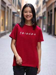 BEWAKOOF Typography Women Round Neck Red T-Shirt
