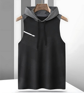 zenfit Printed Men Hooded Neck Black T-Shirt