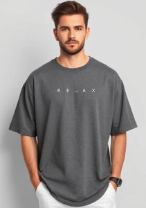 UrGear Printed Men Round Neck Grey T-Shirt