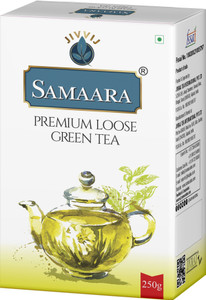 Jivvij Samaara Premium Loose Green Tea with Goodness of Time-tested Indian Ingredients Unflavoured Green Tea Box