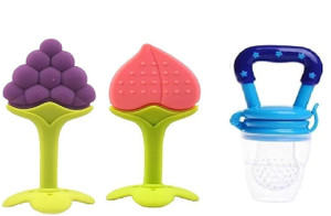 Atipriya Baby Fruit Nibbler and Feeder with Fruit Shape Silicone Teether for Teether and Feeder