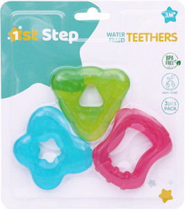 1st Step Water Filled Silicone Cooling & 100% Safe BPA Free 3M+ Combo Pack of 3 Baby Teether