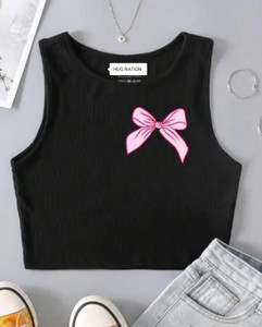 hug nation Casual Striped Women Black, Pink Top