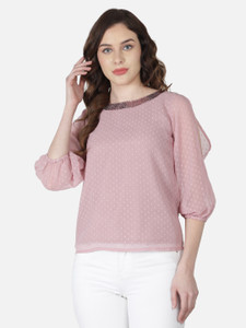 ALL WAYS YOU Casual Self Design Women Pink Top