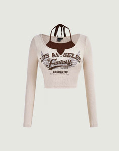 Bartus Casual Printed Women Beige Top