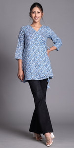Newturn Party Printed Women Blue Top
