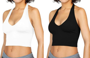PINOVO Casual Solid Women White, Black Top