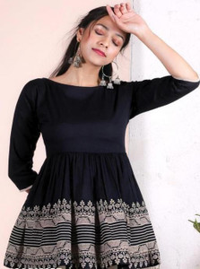 Shyam Fashion Style Casual Printed Women Black Top