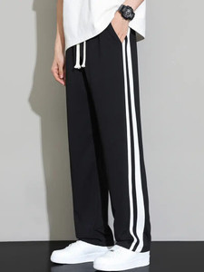 JexPuti Striped Men Black Track Pants