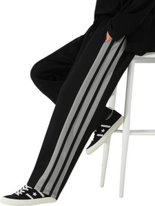 Raghav Textile Solid, Striped Men Grey Track Pants