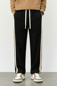 NFTRENDLYY Solid Men Black Track Pants