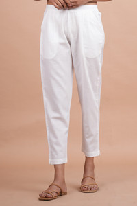 Mirayya Loose Fit Women White Trousers