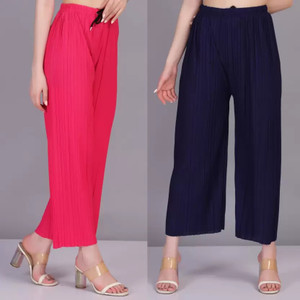 IRHA Regular Fit Women Pink, Blue Trousers