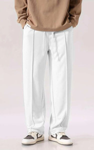 SAVAYO Comfort Fit Men White Trousers