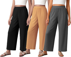 Fabricalign Relaxed Women Black, Beige, Grey Trousers