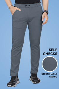 GIBBONTE Regular Fit Men Grey Trousers - Image 5