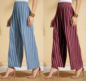PI World Relaxed Women Pink, Maroon Trousers