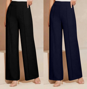TIGERSNAKE Regular Fit Women Black, Dark Blue Trousers