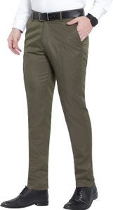 RRFASHION Slim Fit Men Light Green Trousers