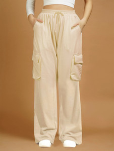 SnapUp Flared Women Beige Trousers