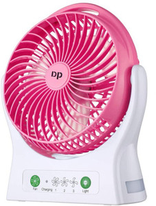 Dp 7605 (RECHARGEABLE PORTABLE USB FAN) 4000mAh Rechargeable Battery, Silent Operation 3 Blade USB Fan