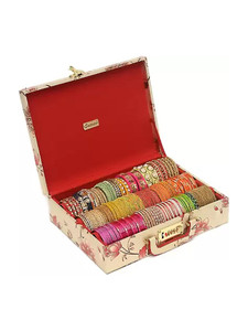 tosim 3 Rod Bangle Storage Box for women with Lock System BANGLE BOX, Lock System, Lockable Vanity Box