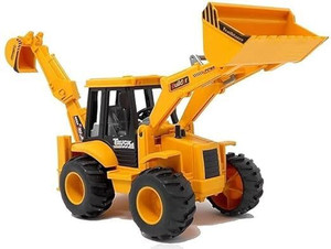 Kanvictz 2 in 1 Construction Bulldozer Truck Rotate by 180 Degree JCB Toy, Loader