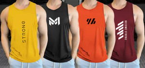 R ROCKIN TEES Self Design Men Round Neck Multicolor T-Shirt