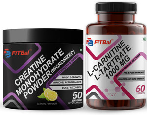 FiTBal Creatine Monohydrate Powder & L-Carnitine L-Tartrate|Promote Fat  Loss,PreWorkout Price in India