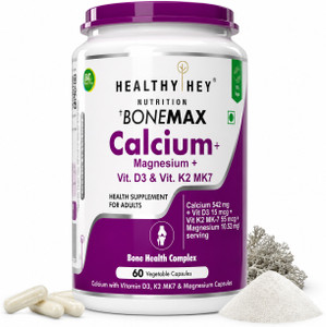 HealthyHey Nutrition Calcium with Magnesium,Vitamin D3 , K2-Mk7 BoneMax Health Complex Capsules