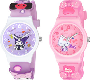 CERO Kuromi-Kitty Analog Round Cute Cartoon Candy Color Unbreakable Silicone Strap Kids Watch Analog Watch - For Boys & Girls