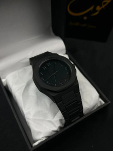 OLDIVA Modern Arabic Numeral Watch with Polycarbonate Band, Octagonal Case, for Men Black Minimalist Watch with Arabic Numerals Modern Wrist Watch Analog Watch  - For Men