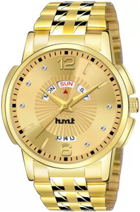 Hmrt Date Functioning Analog Watch For Men Full Golden Analog Watch - For Men