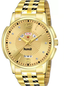 Hmrt Date Functioning Analog Watch For Men Full Golden Analog Watch - For Men