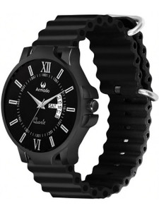 ARMADO 1538- Silicon BLK 1538-black Silicon strap Day And Date analog watch for Men Analog Watch  - For Boys
