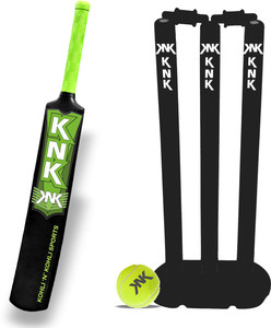 KNK Hard Plastic Cricket Kit For 6-8 Years Kids (1 Bat Size 3, Wicket 24'', 1 Ball) Cricket Kit