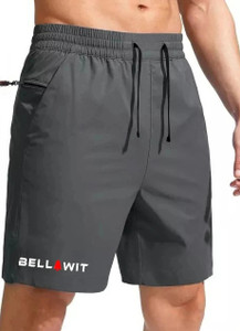 Bellwit Solid Men Grey Casual Shorts