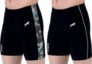 Just Rider Solid, Color Block Men Black, Blue Swim Shorts, Compression Shorts, Sports Shorts, Cycling Shorts, Running Shorts