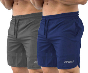 Lripsome Printed Men Grey, Blue Sports Shorts