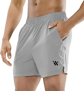 KVDEV Solid Men Grey Sports Shorts, Baggy Shorts, Basic Shorts, Beach Shorts, Gym Shorts