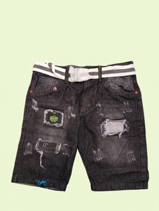 Joshua jenny Distressed Men Denim Black Denim Shorts